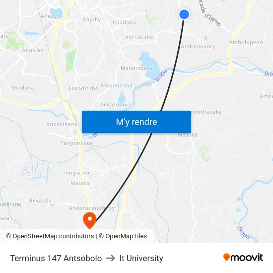 Terminus 147 Antsobolo to It University map