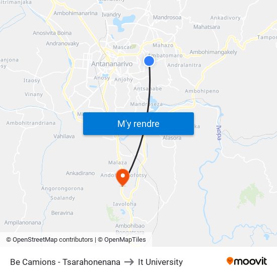 Be Camions - Tsarahonenana to It University map