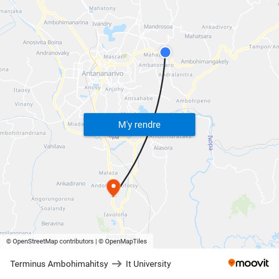 Terminus Ambohimahitsy to It University map