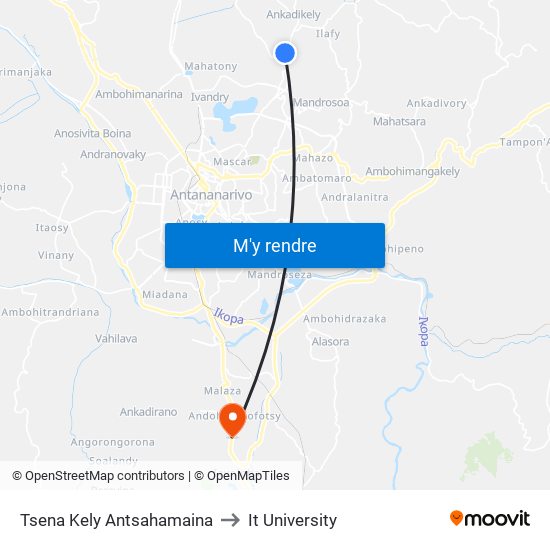 Tsena Kely Antsahamaina to It University map