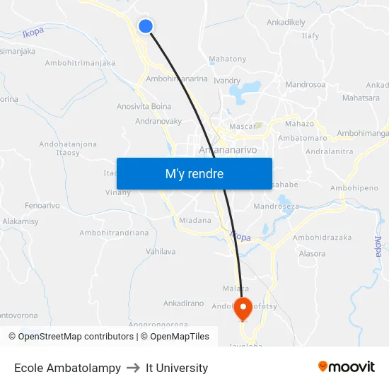 Ecole Ambatolampy to It University map