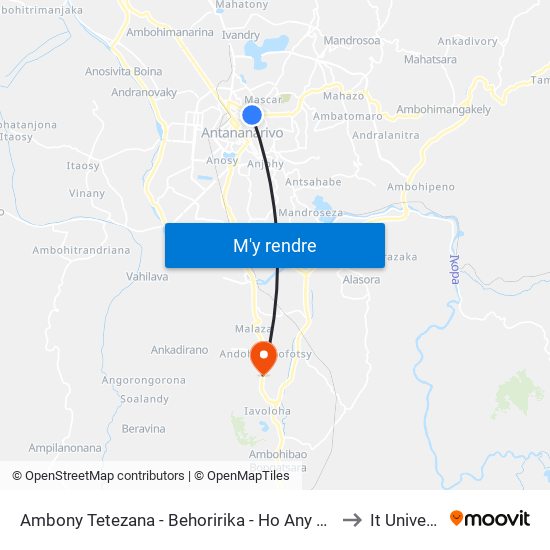 Ambony Tetezana - Behoririka - Ho Any Ankadifotsy to It University map
