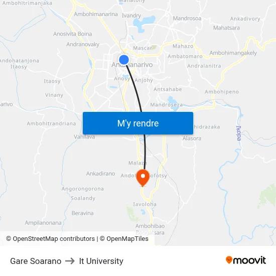 Gare Soarano to It University map