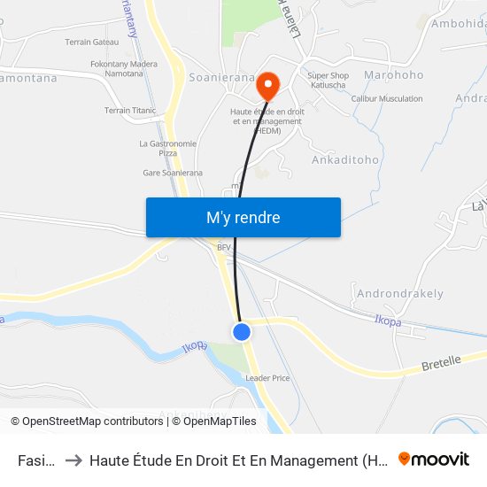 Fasika to Haute Étude En Droit Et En Management (Hedm) map