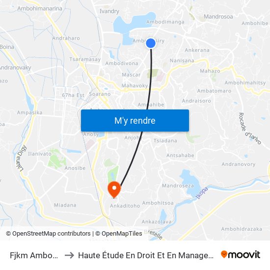 Fjkm Amboditsiry to Haute Étude En Droit Et En Management (Hedm) map