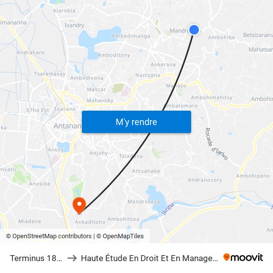 Terminus 183/136 to Haute Étude En Droit Et En Management (Hedm) map