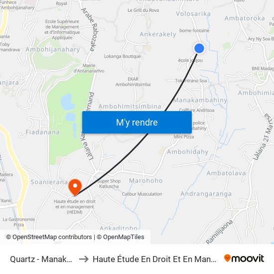 Quartz - Manakambahiny to Haute Étude En Droit Et En Management (Hedm) map