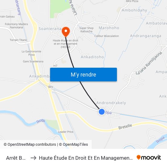 Arrêt Bus 5 to Haute Étude En Droit Et En Management (Hedm) map