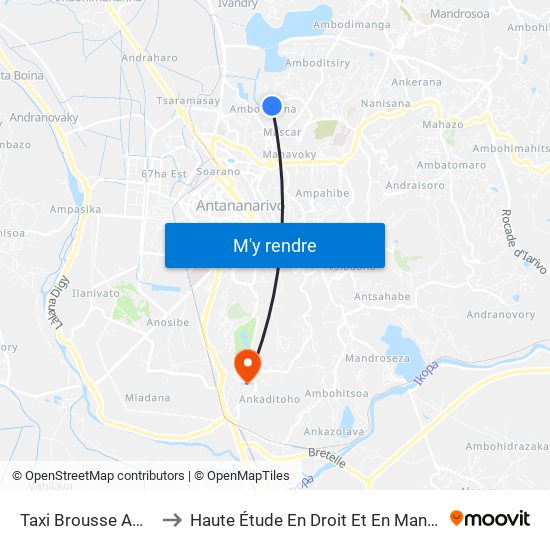 Taxi Brousse Ambodivona to Haute Étude En Droit Et En Management (Hedm) map