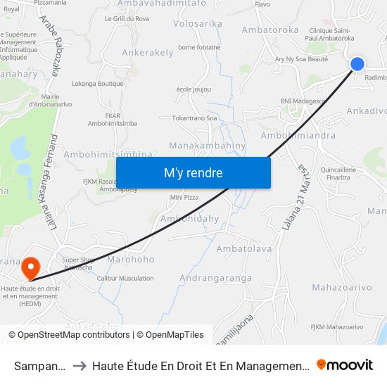 Sampanana to Haute Étude En Droit Et En Management (Hedm) map