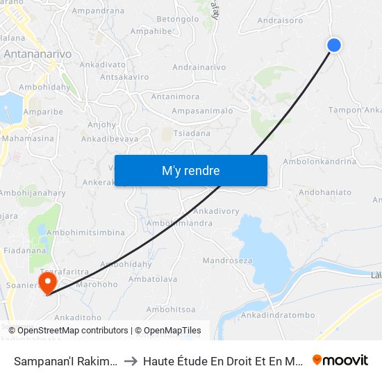 Sampanan'I Rakimal Antsobolo to Haute Étude En Droit Et En Management (Hedm) map