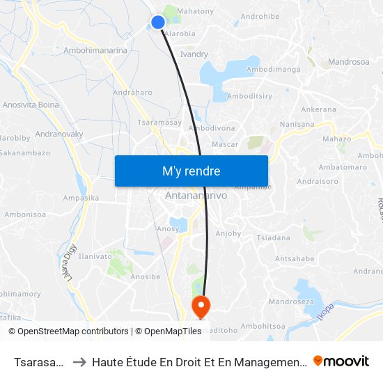 Tsarasaotra to Haute Étude En Droit Et En Management (Hedm) map