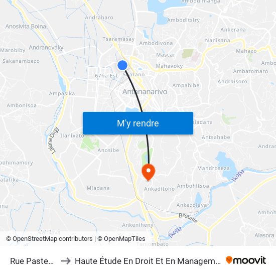 Rue Pasteur, 22 to Haute Étude En Droit Et En Management (Hedm) map