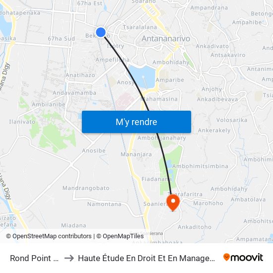 Rond Point Isotry to Haute Étude En Droit Et En Management (Hedm) map