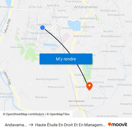 Andavamamba to Haute Étude En Droit Et En Management (Hedm) map