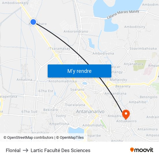 Floréal to Lartic Faculté Des Sciences map