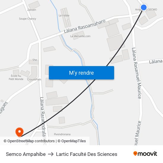 Semco Ampahibe to Lartic Faculté Des Sciences map