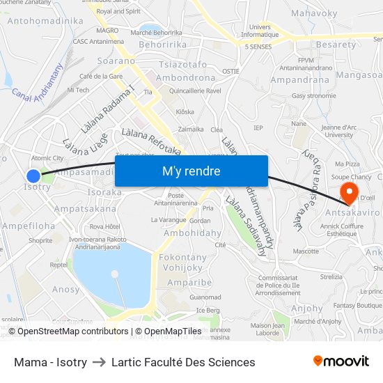 Mama - Isotry to Lartic Faculté Des Sciences map