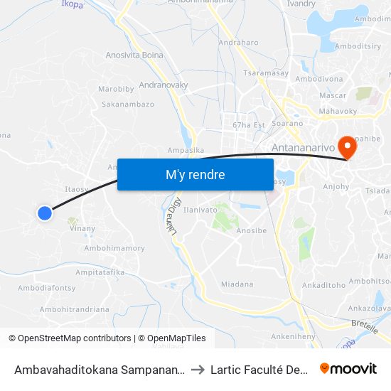 Ambavahaditokana Sampanan'I Mangarivotra to Lartic Faculté Des Sciences map