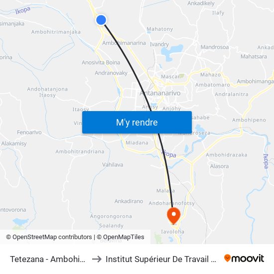 Tetezana - Ambohidroa to Institut Supérieur De Travail Social map