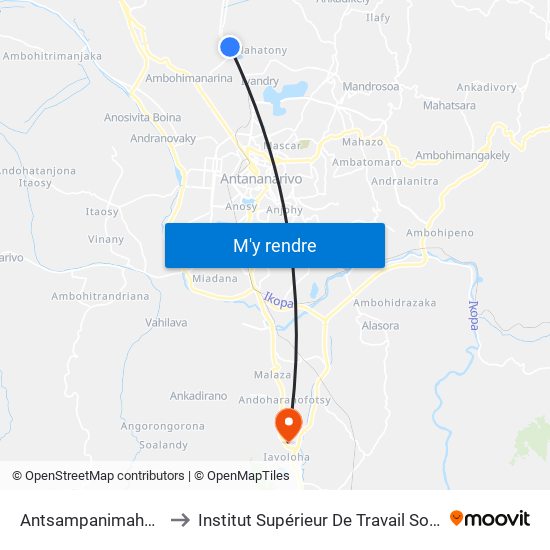 Antsampanimahazo to Institut Supérieur De Travail Social map