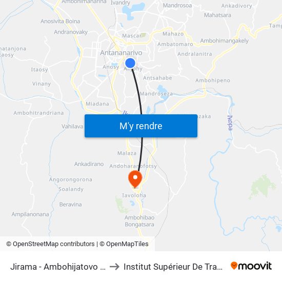 Jirama - Ambohijatovo Ambony to Institut Supérieur De Travail Social map