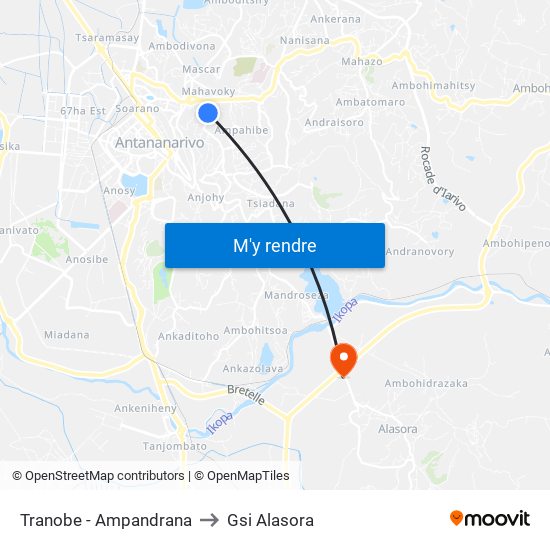 Tranobe - Ampandrana to Gsi Alasora map