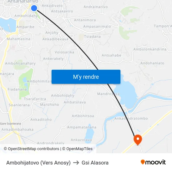 Ambohijatovo (Vers Anosy) to Gsi Alasora map