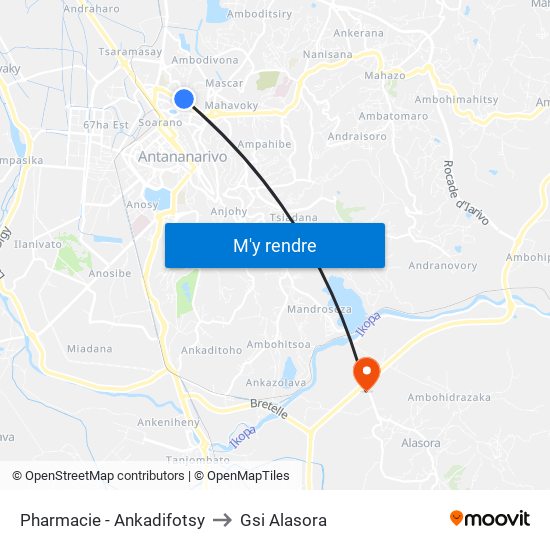 Pharmacie - Ankadifotsy to Gsi Alasora map