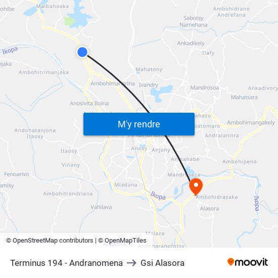 Terminus 194 - Andranomena to Gsi Alasora map