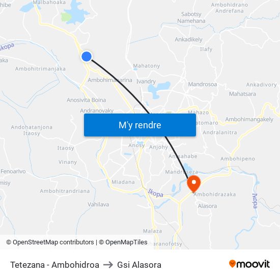Tetezana - Ambohidroa to Gsi Alasora map