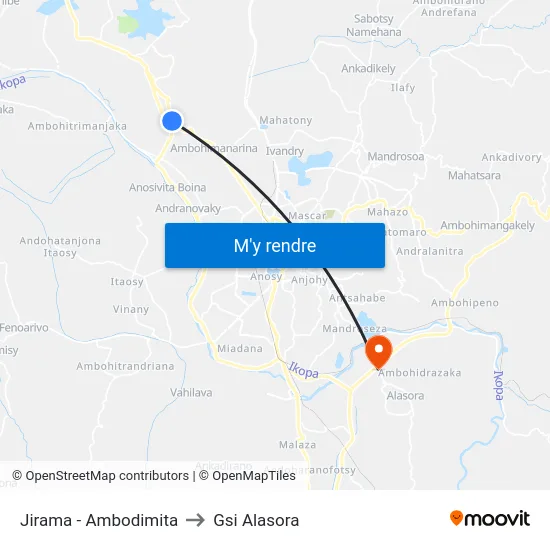 Jirama - Ambodimita to Gsi Alasora map