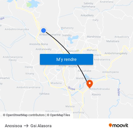 Anosisoa to Gsi Alasora map