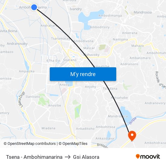 Tsena - Ambohimanarina to Gsi Alasora map