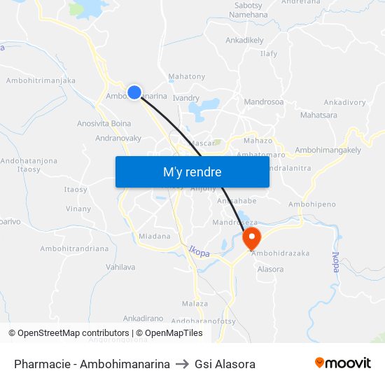 Pharmacie - Ambohimanarina to Gsi Alasora map