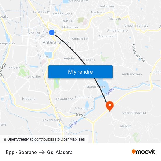 Epp - Soarano to Gsi Alasora map