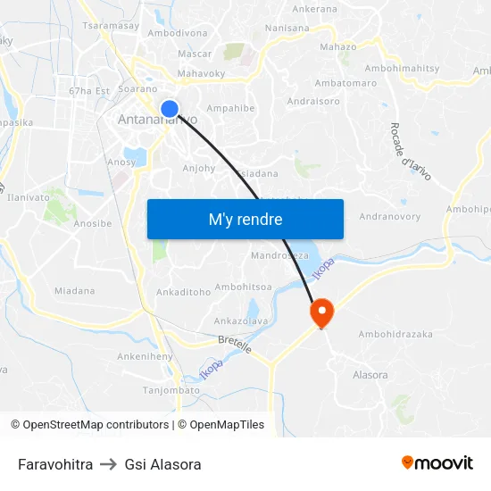 Faravohitra to Gsi Alasora map
