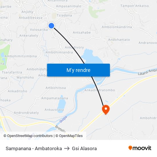 Sampanana - Ambatoroka to Gsi Alasora map