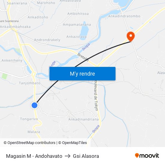 Magasin M - Andohavato to Gsi Alasora map