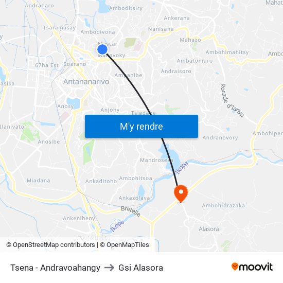 Tsena - Andravoahangy to Gsi Alasora map