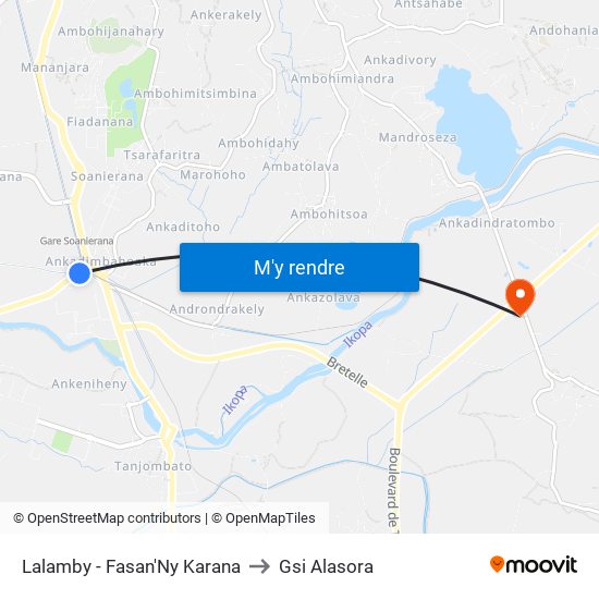 Lalamby - Fasan'Ny Karana to Gsi Alasora map