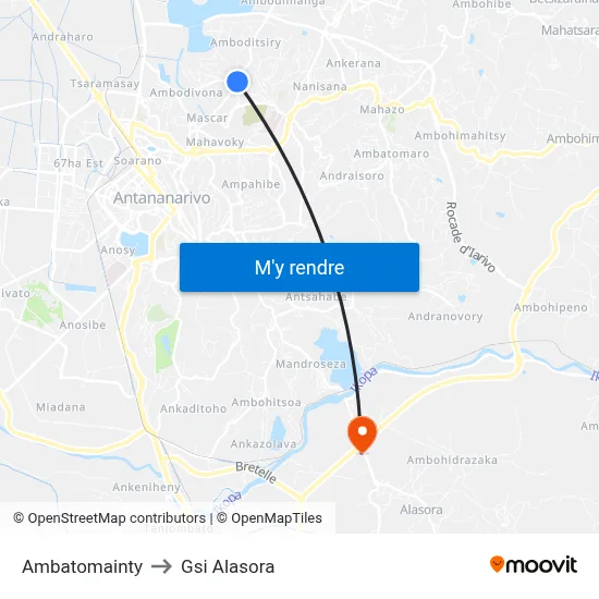 Ambatomainty to Gsi Alasora map