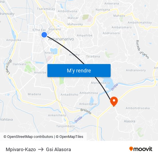 Mpivaro-Kazo to Gsi Alasora map