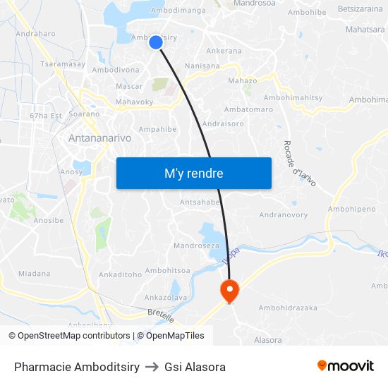 Pharmacie Amboditsiry to Gsi Alasora map