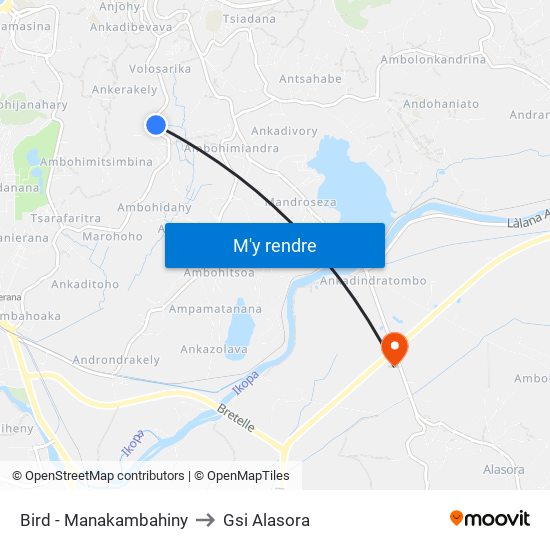 Bird - Manakambahiny to Gsi Alasora map