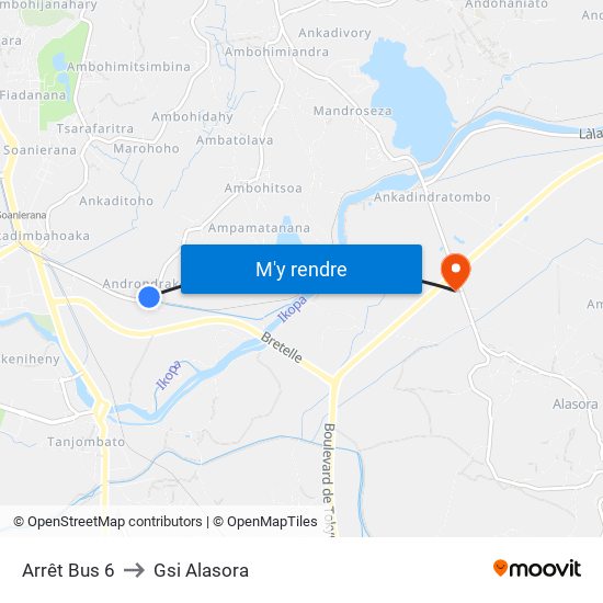 Arrêt Bus 6 to Gsi Alasora map