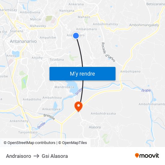 Andraisoro to Gsi Alasora map