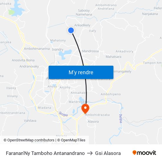 Faranan'Ny Tamboho Antanandrano to Gsi Alasora map