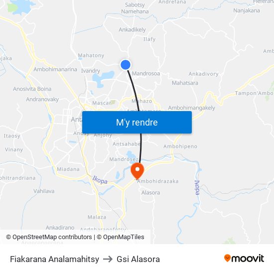 Fiakarana Analamahitsy to Gsi Alasora map
