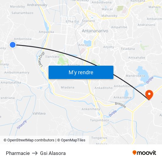 Pharmacie to Gsi Alasora map